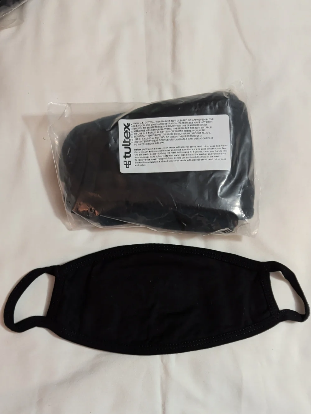 NWT Tultex Black Cotton Face Masks Washable Reusable 10-Pack Bundle